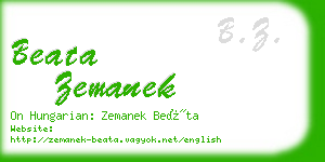 beata zemanek business card